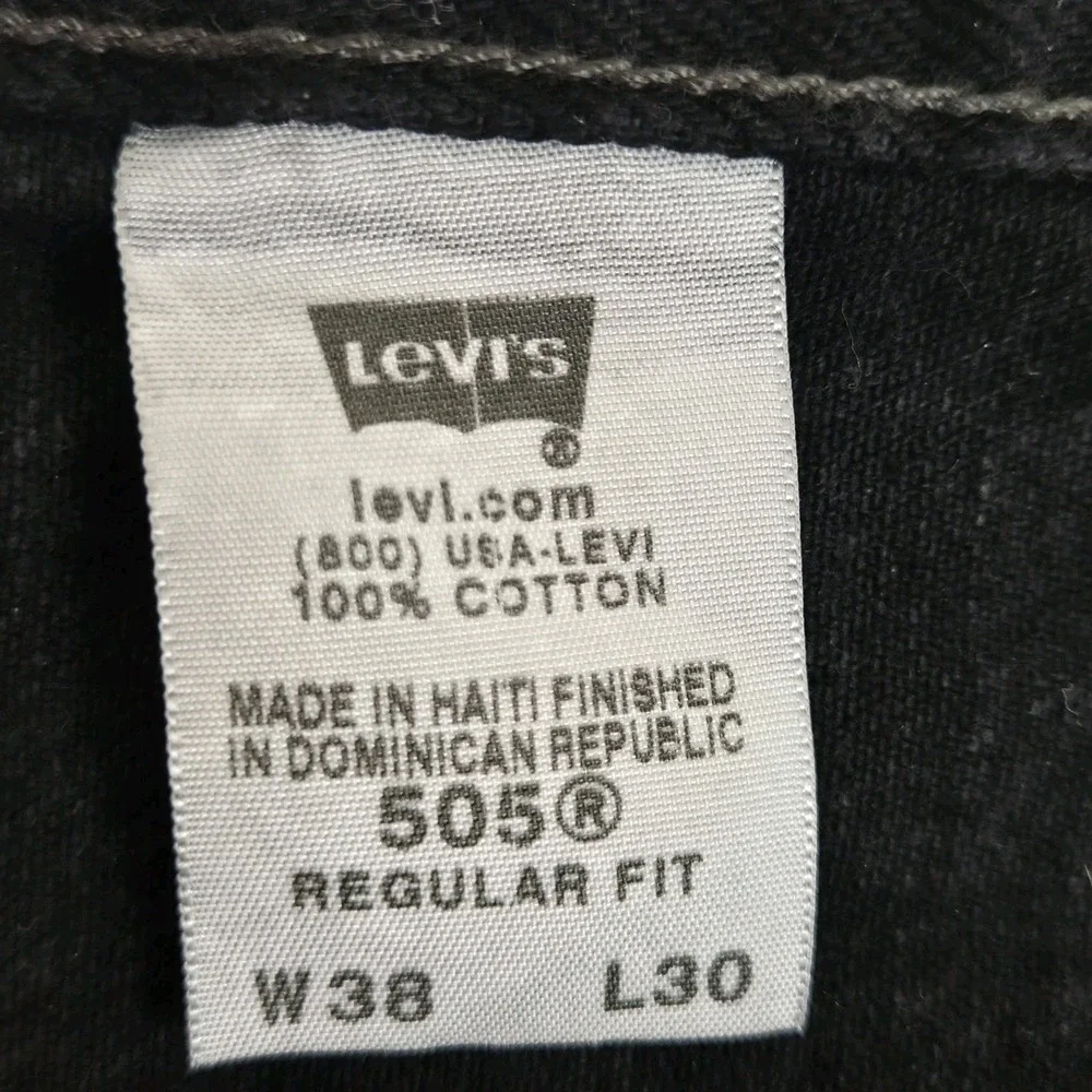 NWT Vintage Levi's 505 Black Jeans Mens 38×30 Fits 36×30 Deadstock From Y2k
